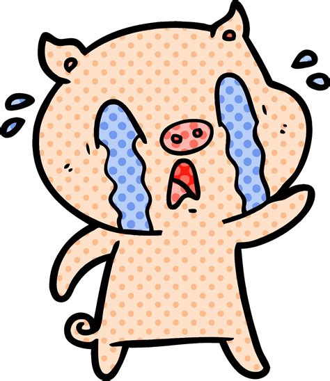 crying pig cartoon 12403326 Vector Art at Vecteezy