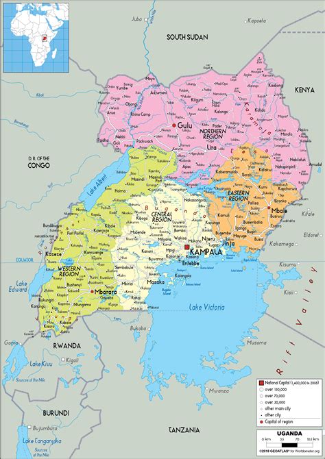 Uganda Map (Political) - Worldometer