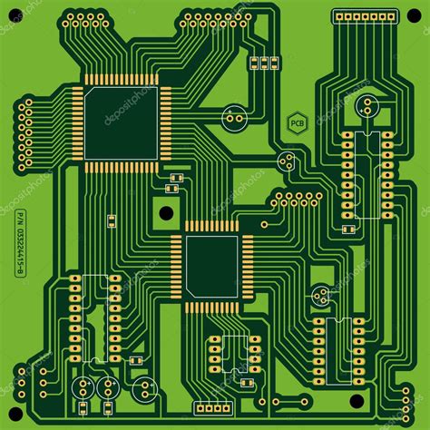 印刷电路板 (Pcb) 无组件图库矢量图作者：© ojovago 73063937