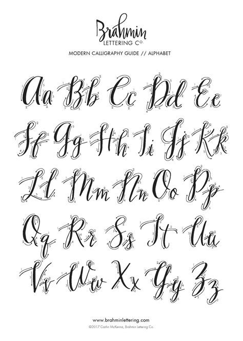 Printable Calligraphy Letters A-Z