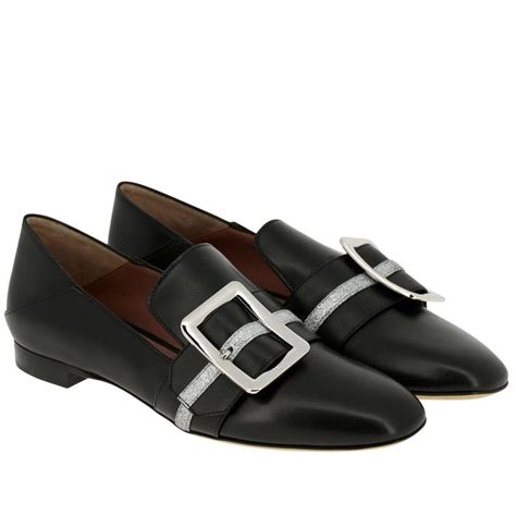 Bally Leather Loafers Shoes Women in Black - Lyst