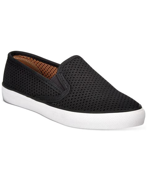 Sperry top-sider Women's Seaside Slip-on Sneakers in Black | Lyst