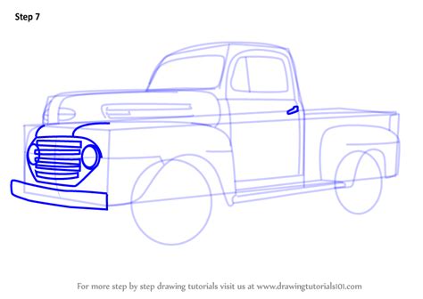 Learn How to Draw Vintage Truck v2 (Vintage) Step by Step : Drawing ...