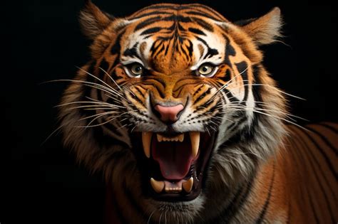 Premium AI Image | Angry tiger face Angry and dangerous tiger roars AI Generated