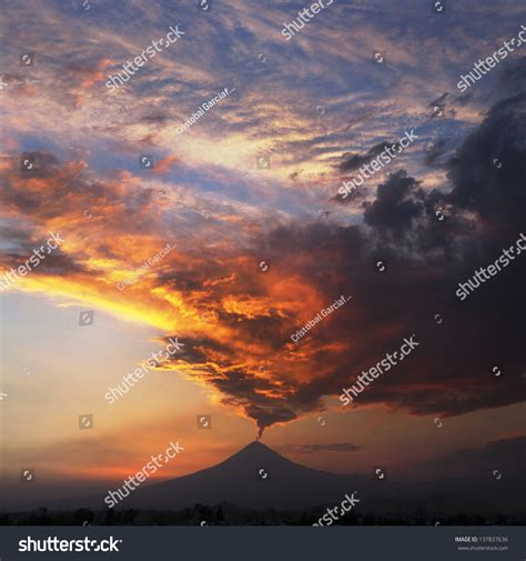 Sunset And Volcano Stock Photo 137837636 : Shutterstock