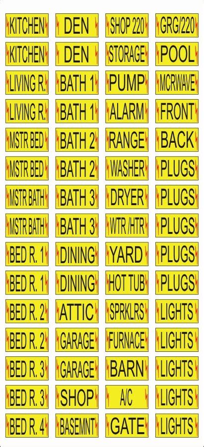 Free Printable Circuit Breaker Panel Labels