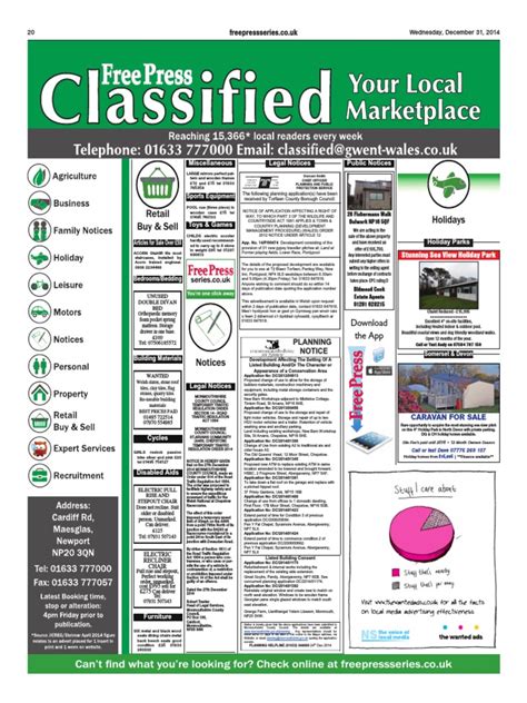 Free Press Classified 311214 | PDF | Advertising | Recruitment