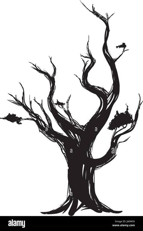 Dry tree silhouette Stock Vector Image & Art - Alamy