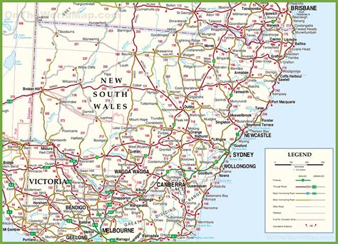 Nsw coast map - Map of nsw coast (Australia)