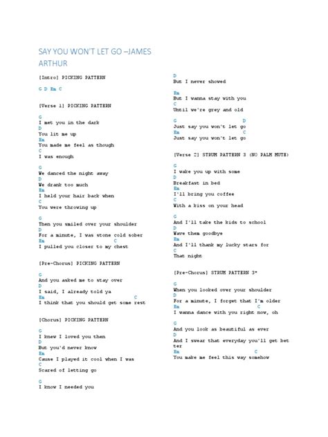 Say You Won't Let Go Guitar Chords | Song Structure | Songs