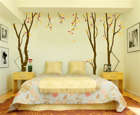 Large Wall Birch Tree Decal Forest Kids Vinyl Sticker Removable with Leaves Branches #1119 ...