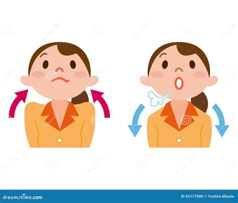 Deep Breathing Vector Illustration | CartoonDealer.com #65177500