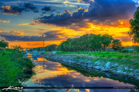 St Cloud Florida Sunset Osceola County Along the River Channel – HDR Photography by Captain Kimo