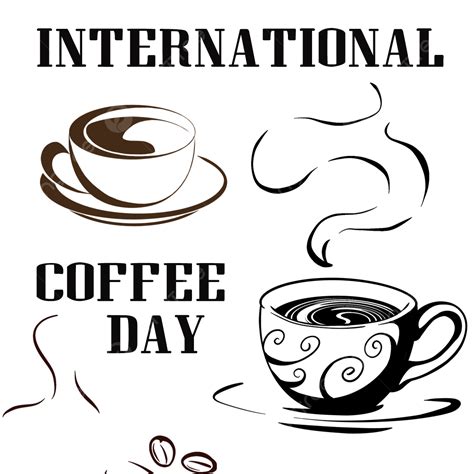 Coffee Beans White Transparent, International Coffee Day Coffee Cup Coffee Beans, Coffee Cup ...