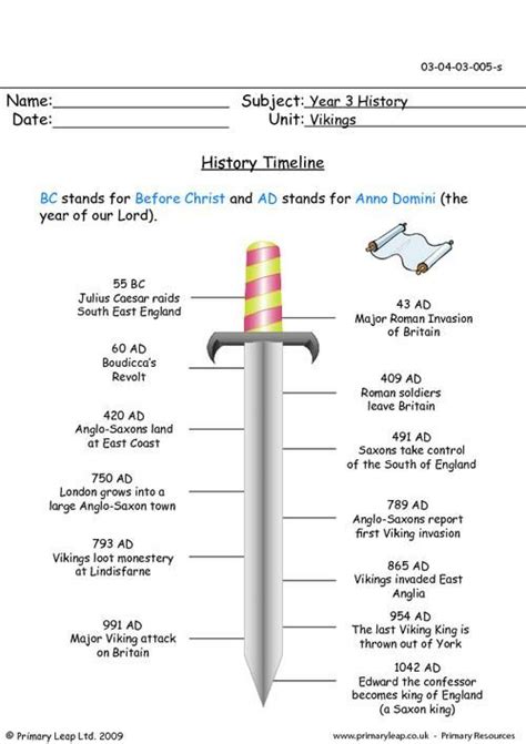 PrimaryLeap.co.uk - History Timeline Worksheet | History timeline ...