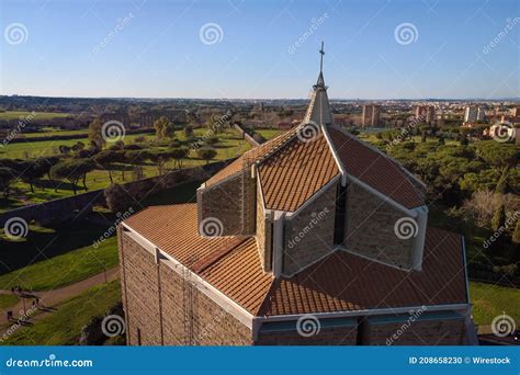 High Angle View of the San Policarpo Catholic Church Located in Rome ...