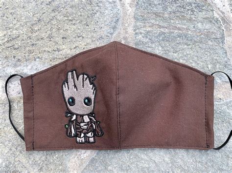 Baby Groot face mask 2-layer with pocket for filter | Etsy