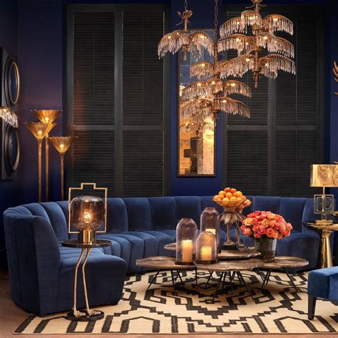 Blue Velvet Sofa Decor | Baci Living Room