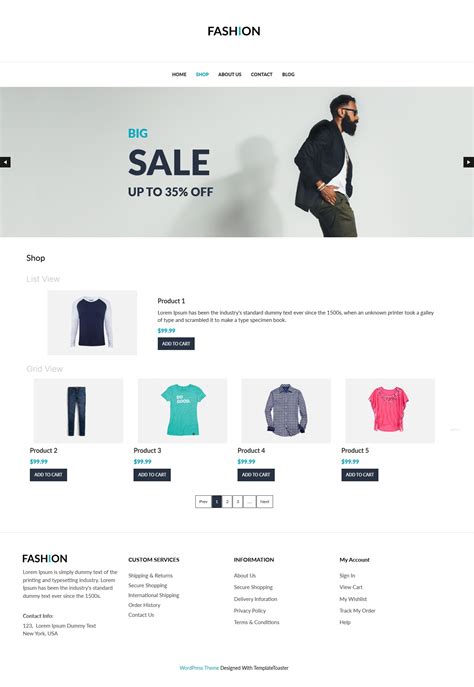 Fashion - Clothing Shop WooCommerce Theme - TemplateToaster