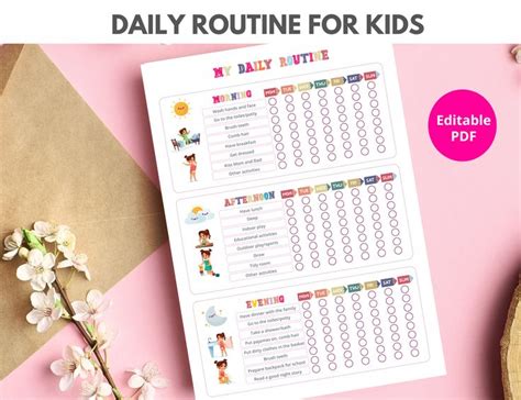 Printable Daily Routine for Kids Editable Pdf - Etsy | Fun organization ...