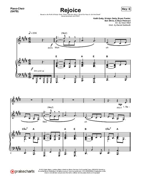 Rejoice Sheet Music PDF (Keith & Kristyn Getty / Rend Collective) - PraiseCharts