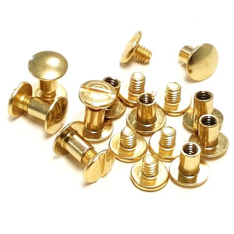 Chicago Screws 10 Pack 1/2" Brass Plated ⋆ Hill Saddlery