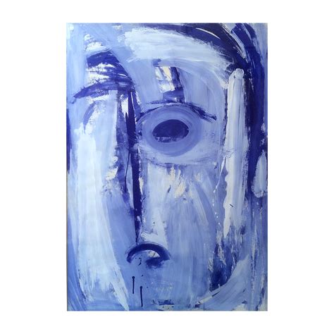 Kay Johnson Abstract Expressionist Louisianan painting Face in Blue c1950 | Abstract ...