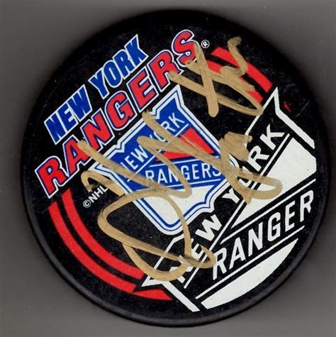 Autographed Signed Glen Sather New York Rangers Hockey Puck