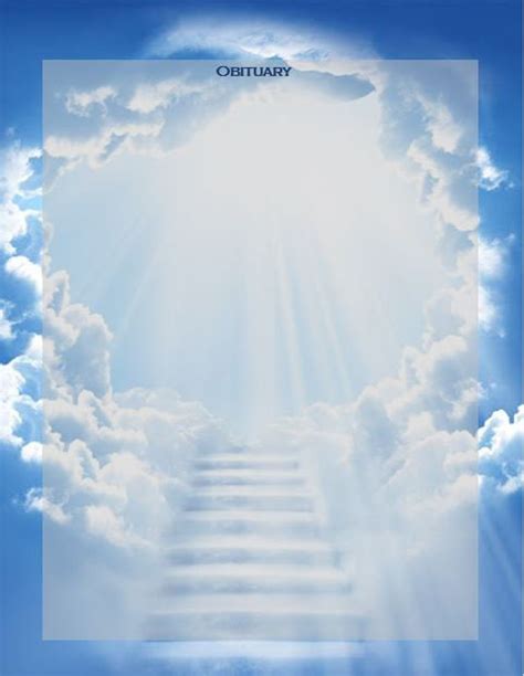 Memorial Program Funeral Obituary Template Clouds - Etsy