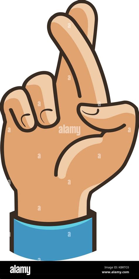 Hand crossed fingers icon cartoon hi-res stock photography and images ...