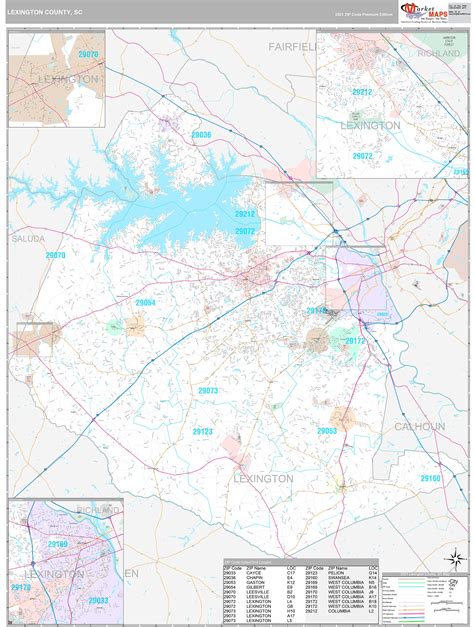 Lexington County, SC Wall Map Premium Style by MarketMAPS - MapSales