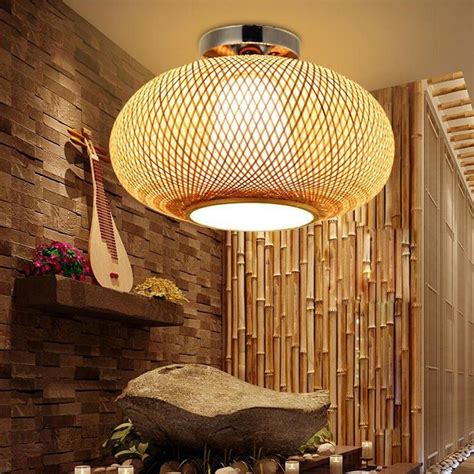 Bamboo Wicker Rattan Shade Flush Mount Ceiling Light – Modish Store Ceiling Mount Light Fixtures ...