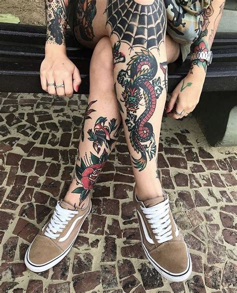 Pin by Крис on Классненькое | Traditional tattoo leg sleeve, Traditional tattoo dragon, Dragon ...