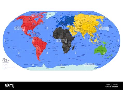 Mapa del mundo fronteras políticas y continentes Imagen Vector de stock ...