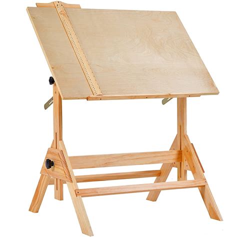 Buy MEEDEN Solid Wood Drafting Table,Artist Drawing Desk, Writing Desk Studio Desk,Art Craft ...