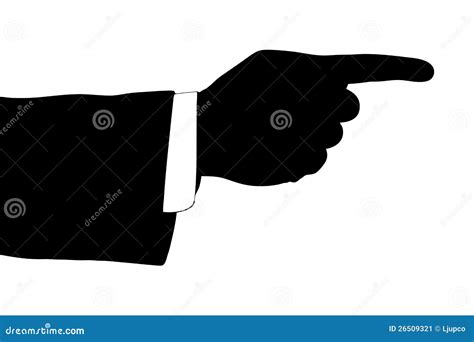 A Silhouette Of A Male Hand Pointing His Finger Stock Image - Image: 26509321