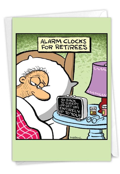 NobleWorks - Retiree Alarm Clock - Funny Cartoon Retirement Greeting Card with Envelope C6949RTG ...