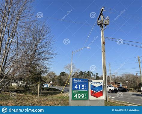 Gas Prices at the Chevron Station 4.15 a Gallon Editorial Photography ...