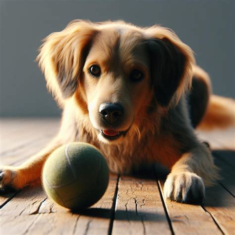 Premium AI Image | a puppy playing with a ball