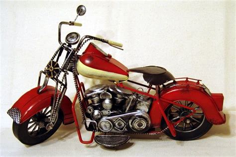 1950s Motorcycle Motor Bike Harley Davidson Indian Tin Metal Art ...
