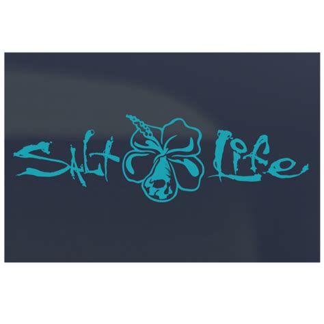 Salt Life Signature Hibiscus Decal Medium Teal | Salt life decals, Bumper stickers, Decals