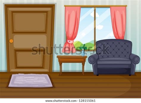 Illustration Clean Living Room Stock Vector (Royalty Free) 128155061 ...