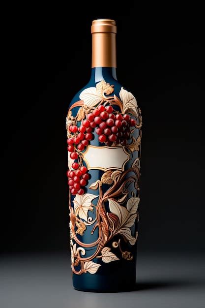 Premium AI Image | Photo of a custom red wine bottle adorned with intricate label art