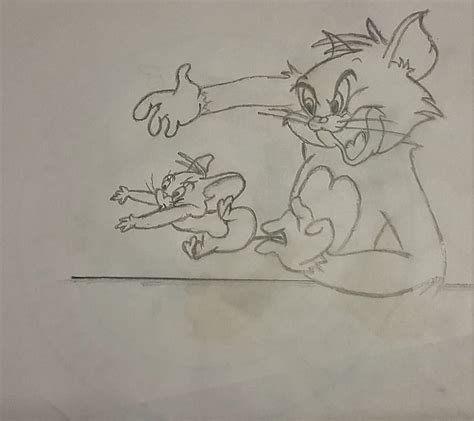 Tom Jerry Cartoon Pencil Sketches