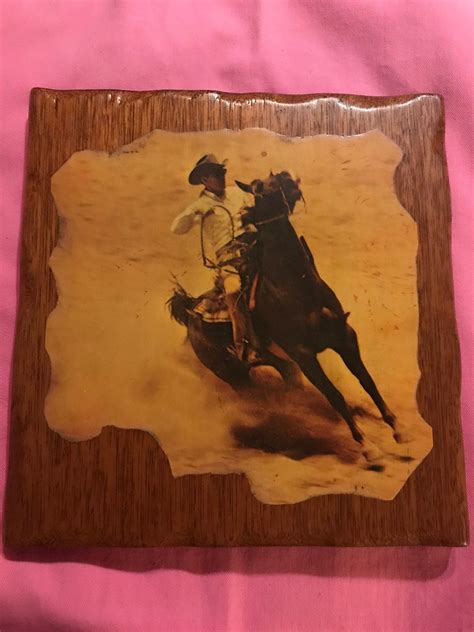 Vintage Cowboy and Horse Wall Hanging. Wooden Cowboy Wall Plaque. Cowboy Wall Hanging. Vintage ...