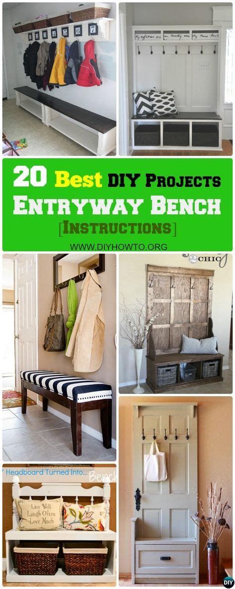 20 Best Entryway Bench DIY Ideas Projects [Instructions] - New & Repurposed via @diyhowto # ...