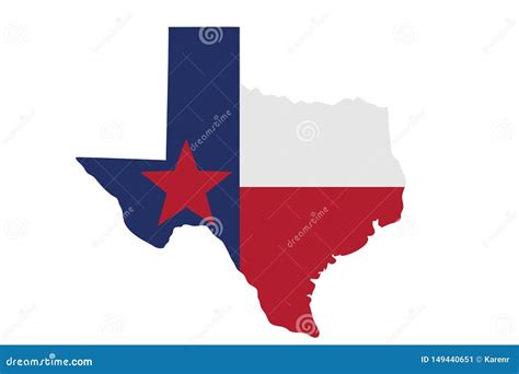 Map of Texas in the Texas Flag Colors Stock Image - Image of star, isolation: 149440651