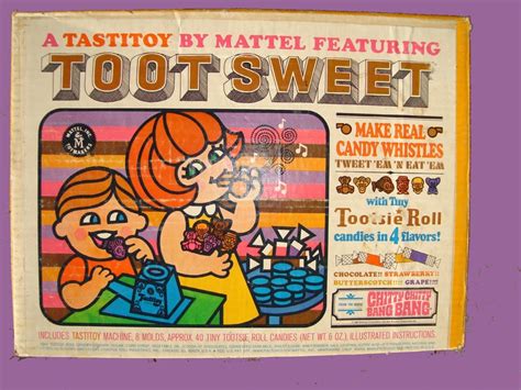 TOOT SWEET tootsie CANDY roll ON HOLD WHISTLE chitty CHITTY BANG bang MAKER toy MACHINE mold in BOX