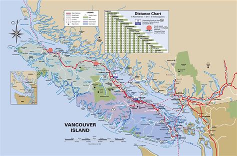 Vancouver island road map - Vancouver island highway map (British ...