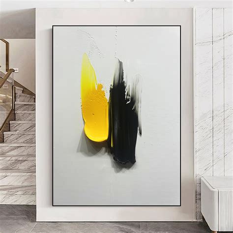 Yellow and Black Abstract Painting Modern Yellow and Black - Etsy